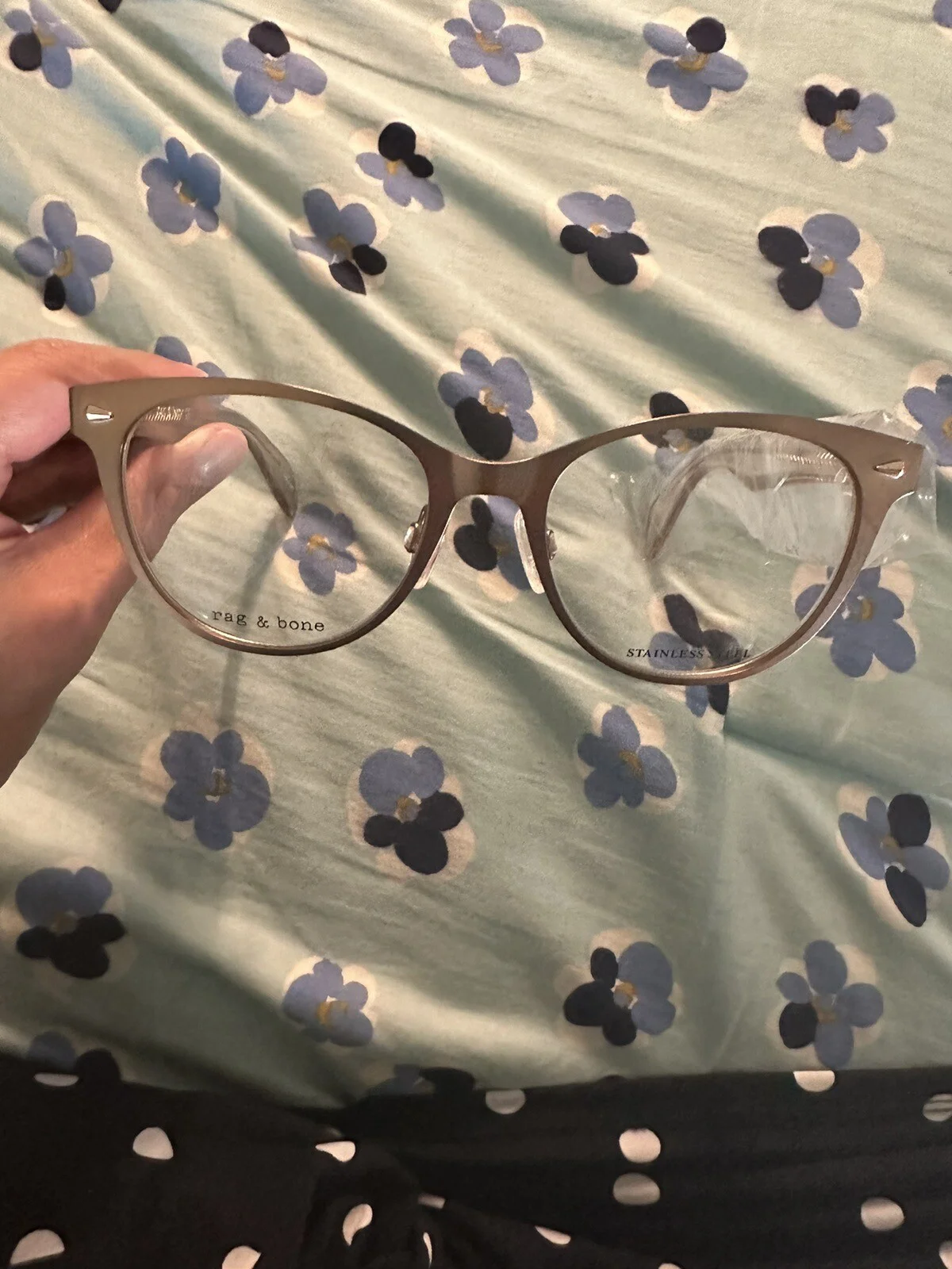 Rag and Bone eyeglasses Frames women Pink stainless steel